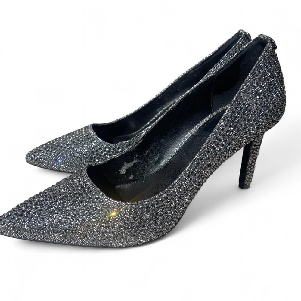 Michael kors rhinestone silver glittery heels